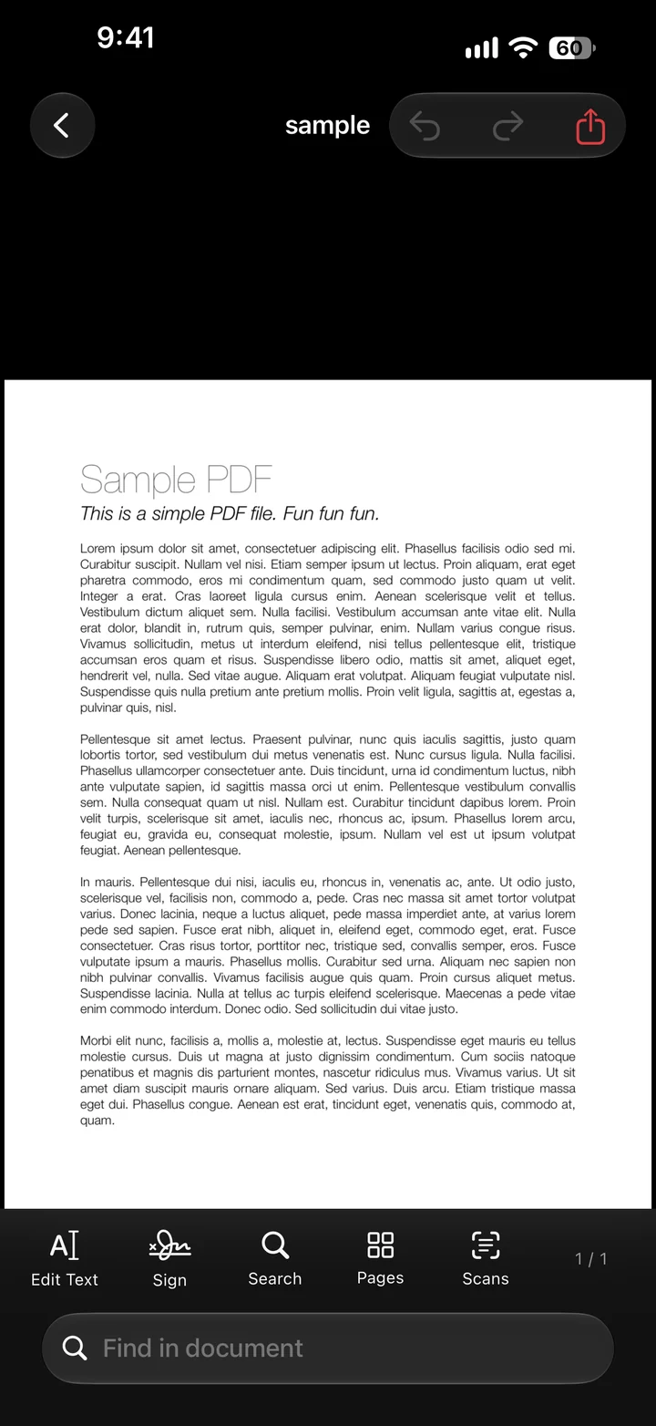 A PDF open in PDF Editor, ready to search and edit